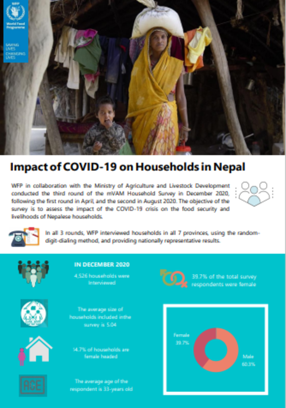 This picture shows the cover page of report on Impact of COVID-19 on Households in Nepal