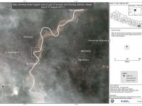 This satellite image shows the water logged area of a part of Sunsari and Morang (as of 17 August 2017)