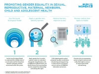 This image is an infographic on promoting Gender Equality In Sexual, Reproductive, Maternal, Newborn, Child And Adolescent Health